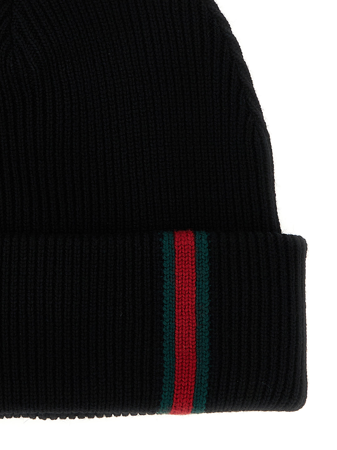 Gucci Web Detail Beanie Cappelli - Nero | 699ee6dc890ee6aa91e4640f665ed9d6ce476b9d