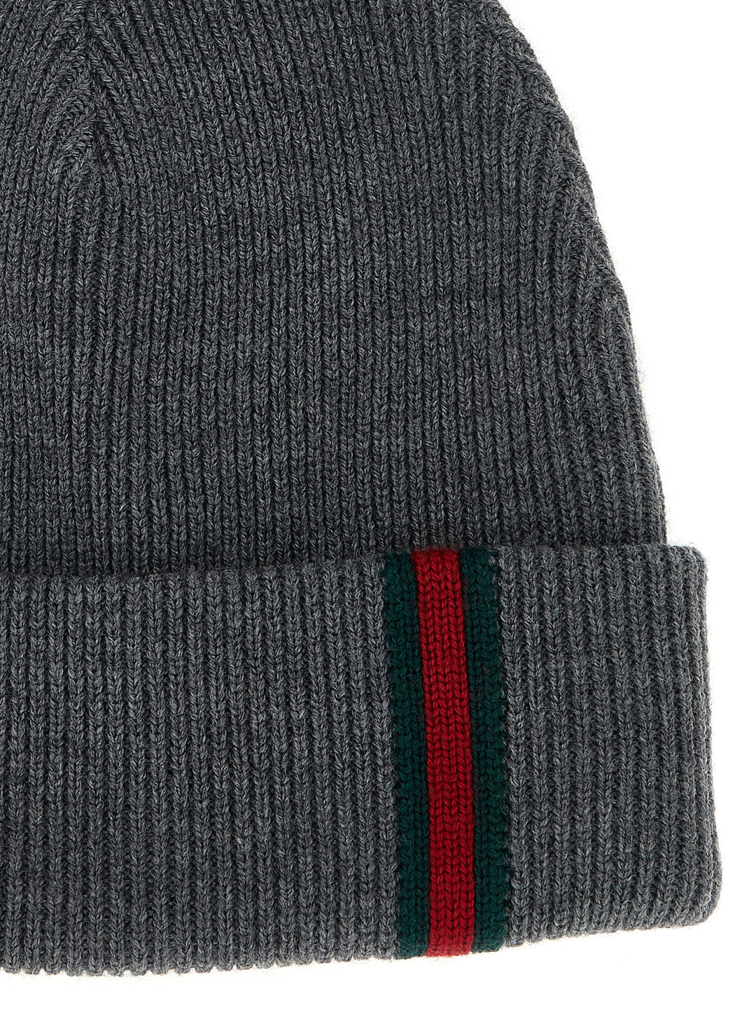 Gucci Web Detail Beanie Cappelli - Grigio | 8b746b0f6a1865bd2cec00b88af51e5e49c2d7e3