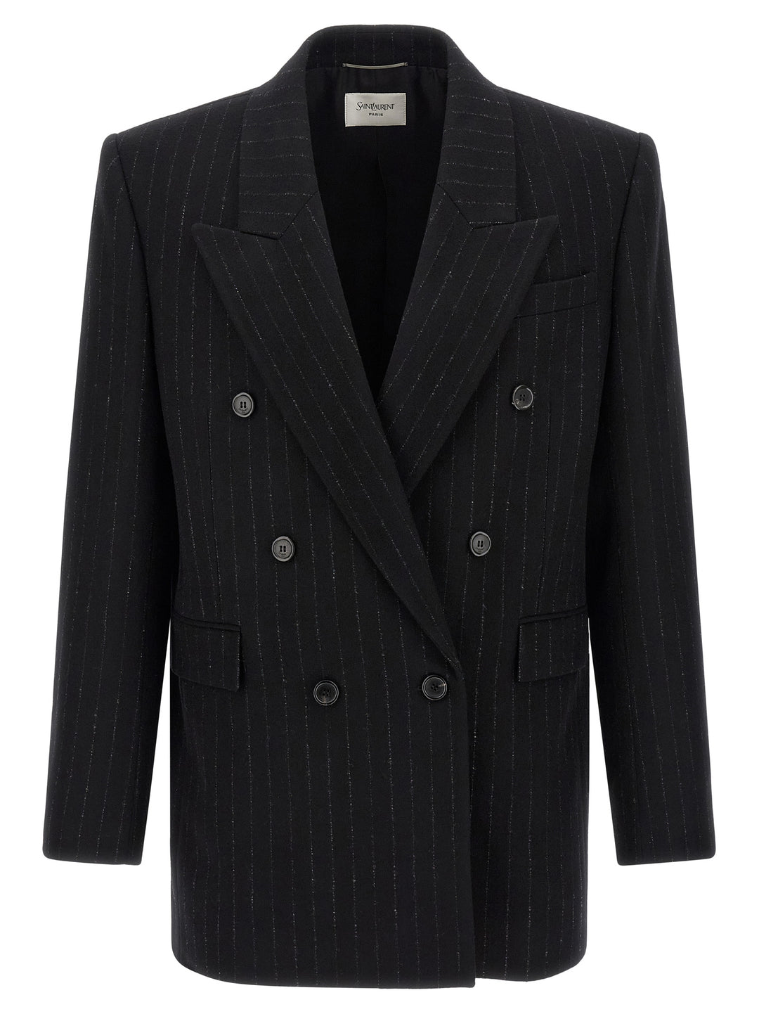 Saint Laurent Pinstripe Blazer - Nero | a61deeee468f9b566dfd667217020583985f7df6