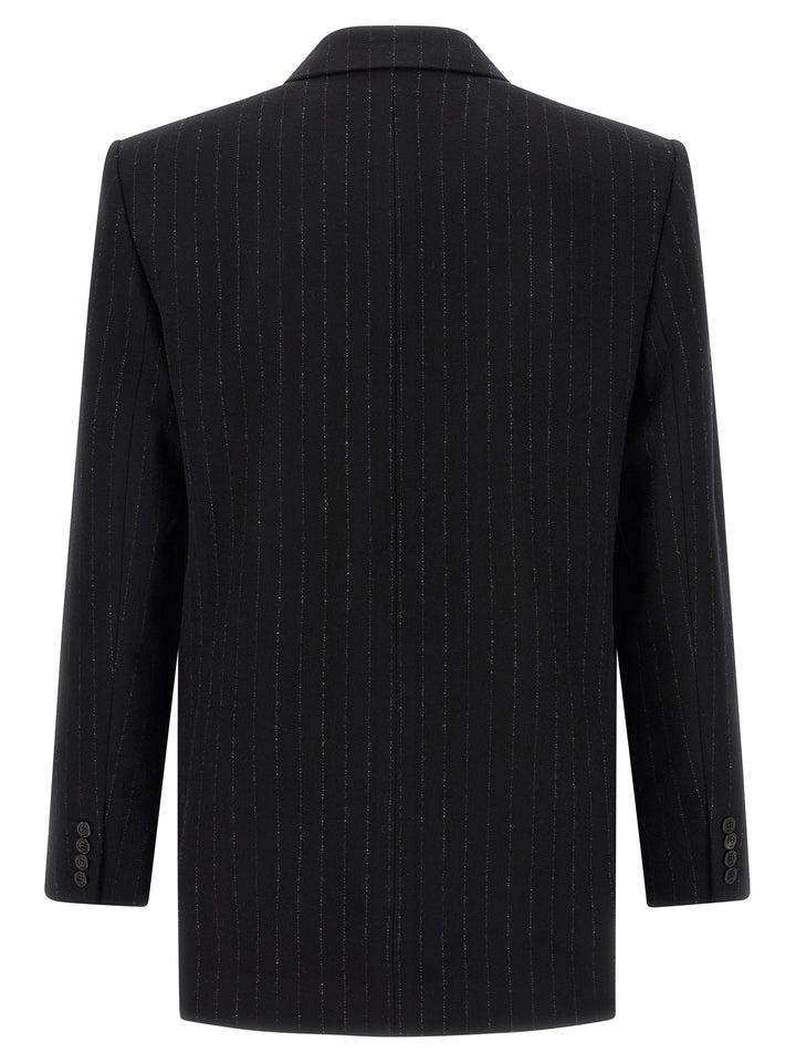 Saint Laurent Pinstripe Blazer - Nero | c3108e13517bda7ec869cf9e1f268ddfe0ac9eda