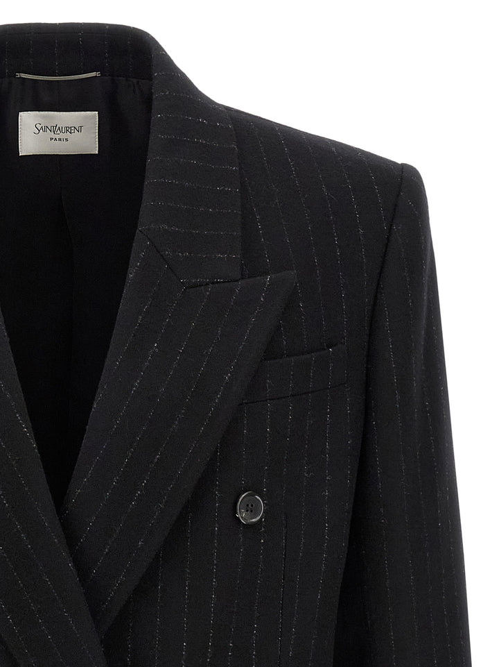 Saint Laurent Pinstripe Blazer - Nero | 174da1d72bdb799d010702c110831d3c7018e7f0