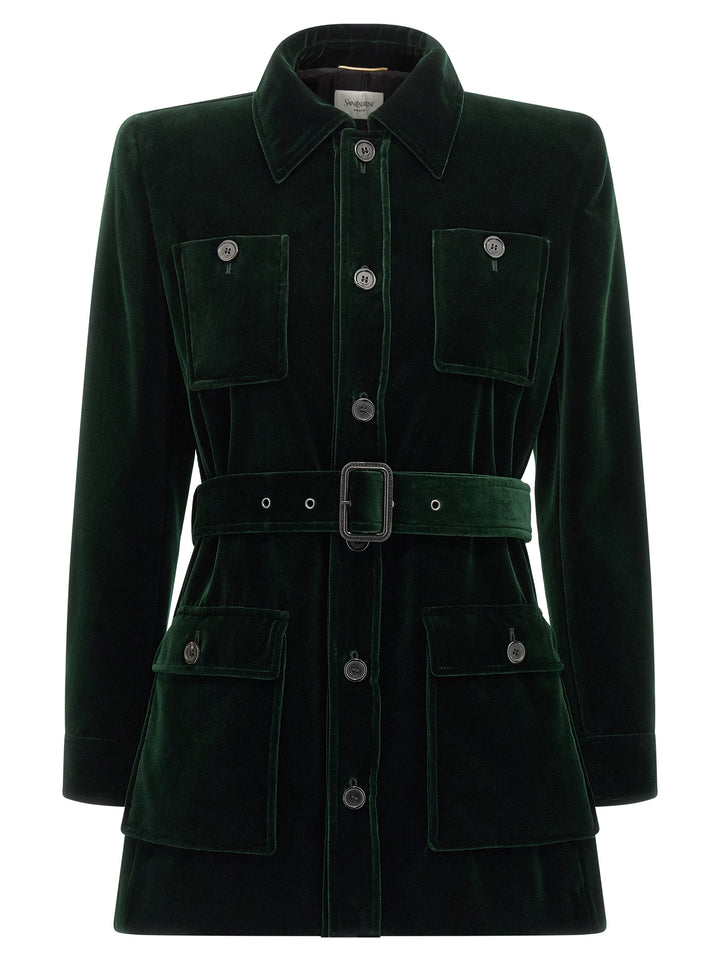 Saint Laurent Saharan Jacket Puffer Jackets - Verde | d9c9966985a18e1571539a9393ae41e9a92a4540