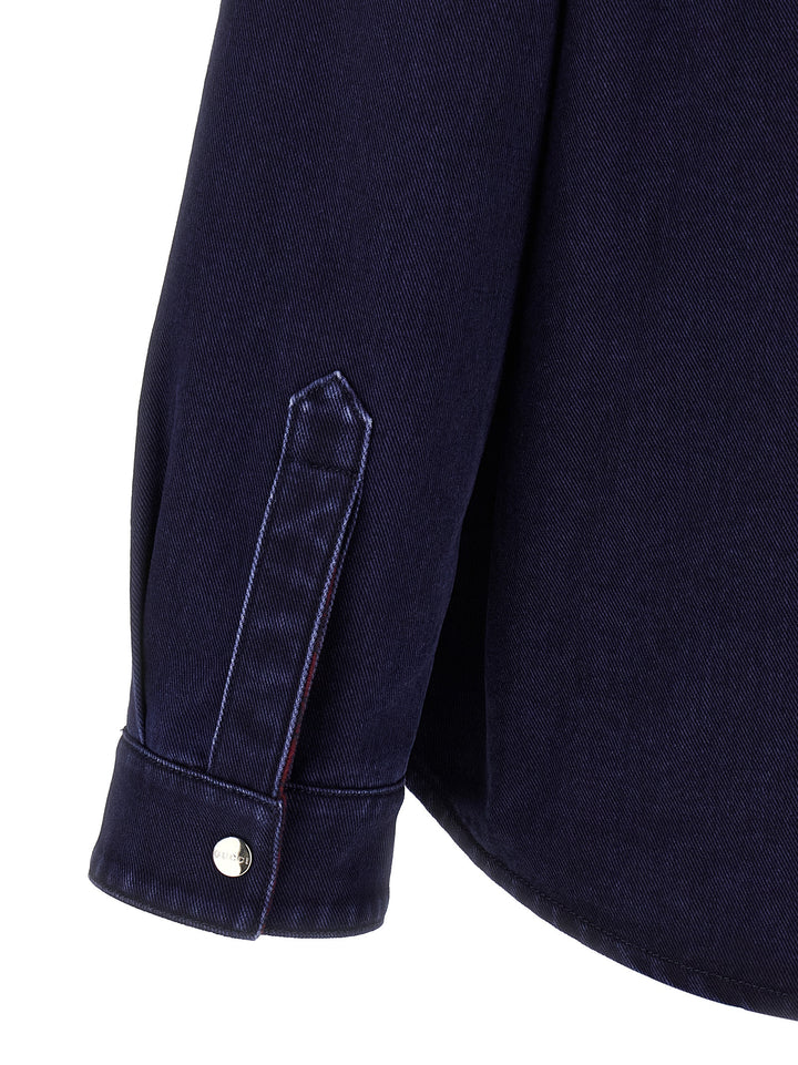 Gucci Reversible Shirt Camicie - Blu | 9fc639fbd9aa2be7a831de5c5770cdd9f548a54f