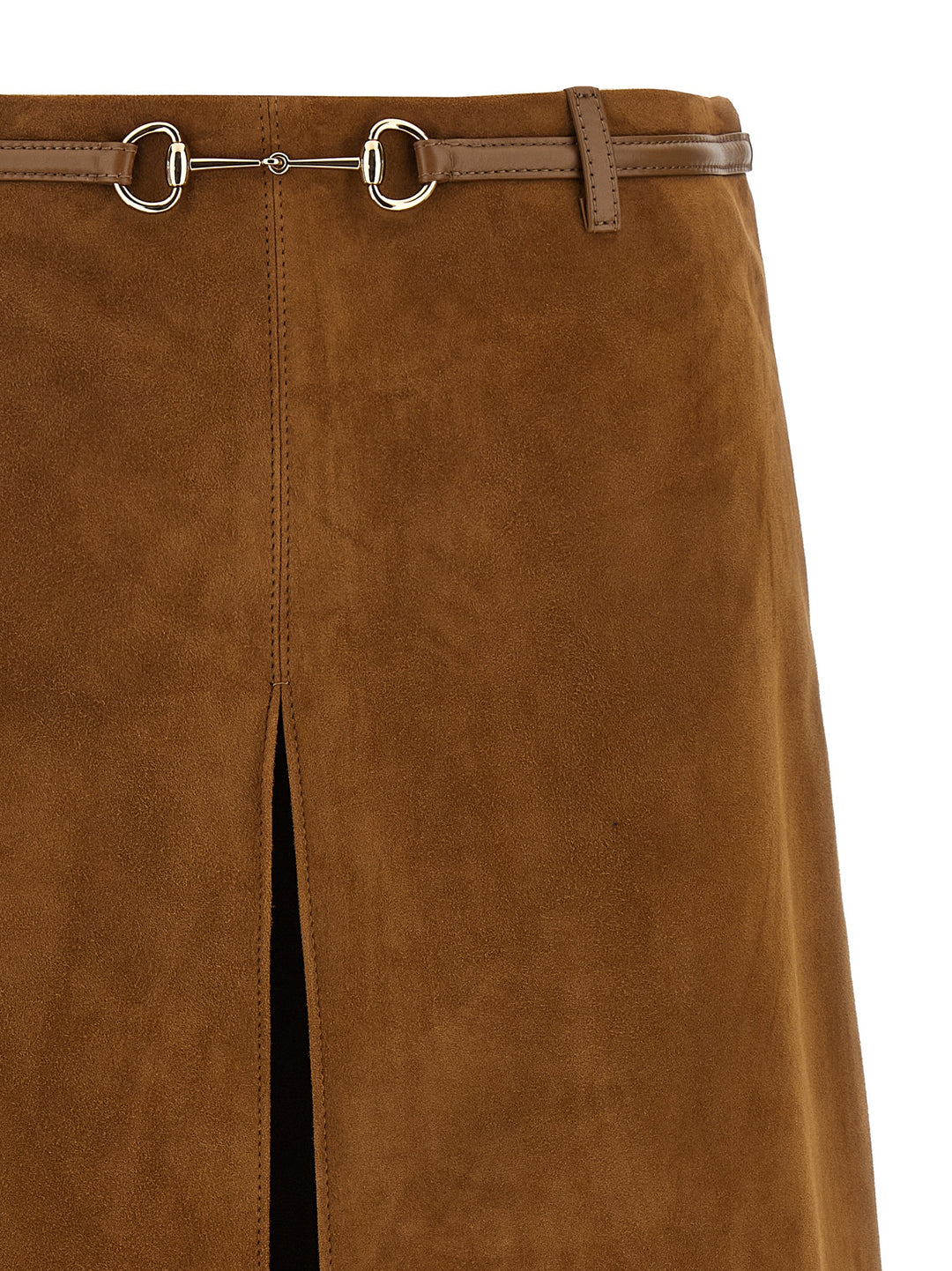 Gucci Suede Skirt Horsebit Gonne - Marrone | 33e3685d0d5f9b38110add283956d4fd23d79718