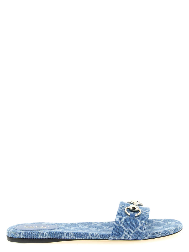 Gucci Morsetto Sandali - Celeste | d0884c28533563971e8e6d7afbd91e275652c379