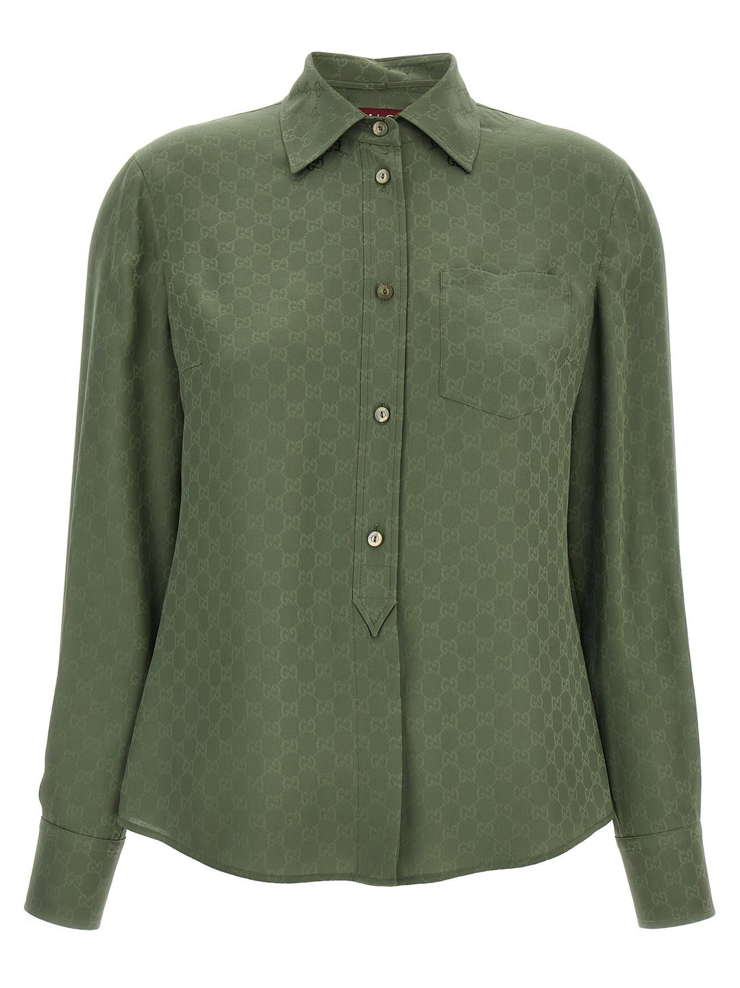 Gucci Gg Silk Shirt Camicie - Verde | b2cd0f04fa047fb17eaa417cd777103748e744d4