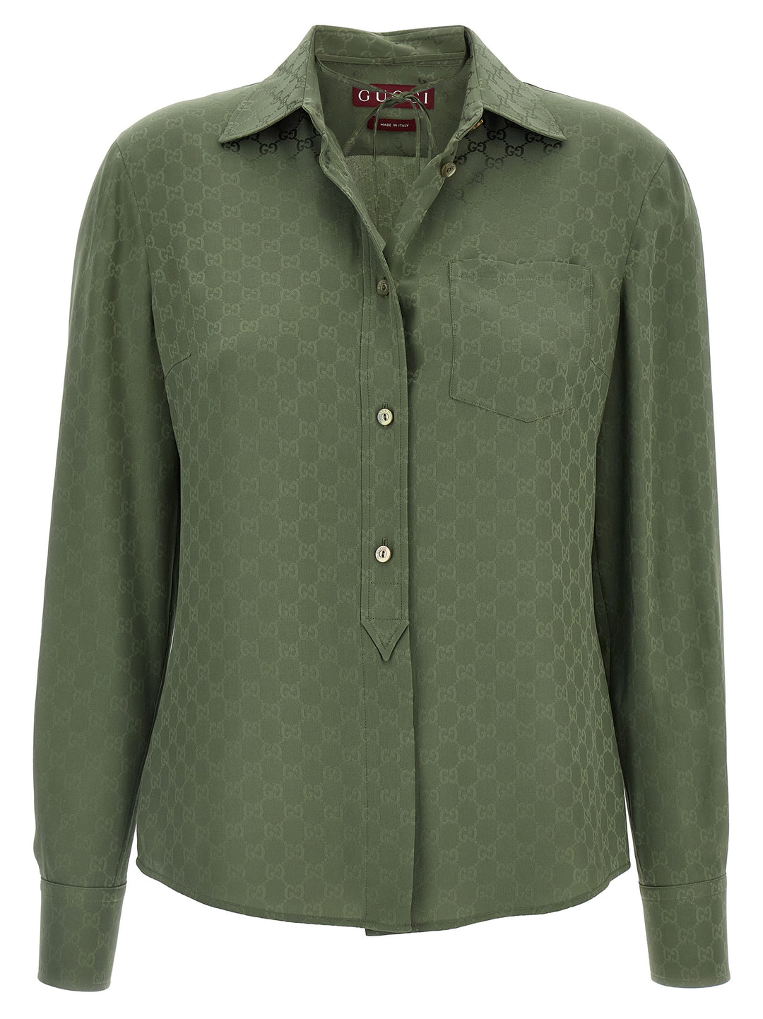 Gucci Gg Silk Shirt Camicie - Verde | 3db114c8ecae31dffd3503053eb27cb9cff17a35