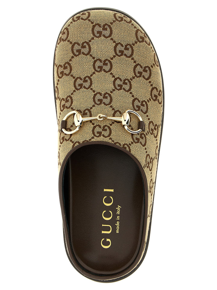 Gucci Horsebit Sabot Flat shoes - Beige | 26bdce757a5ab0a636a97fa271d750aac23f6265