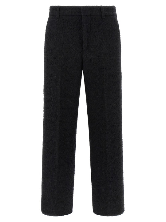 Bouclé Wool Pantaloni Nero