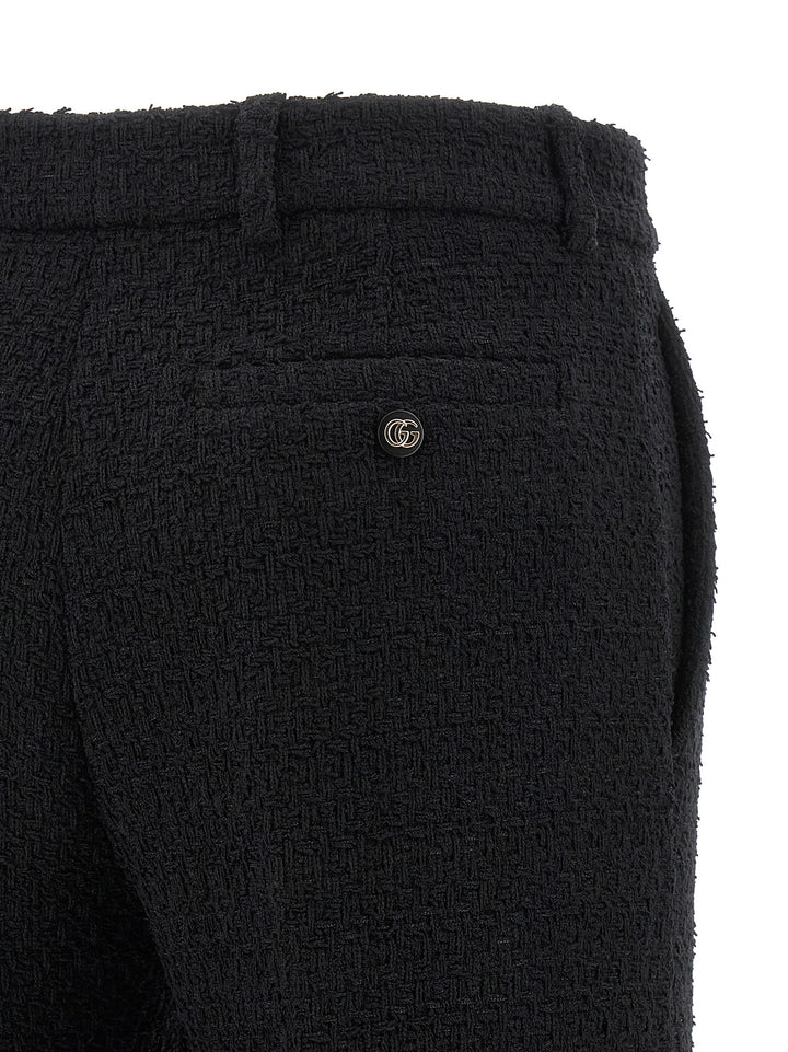 Gucci Bouclé Wool Pantaloni - Nero | b9d8d24eaab6d1f9a15389bae801dc886e2bf221