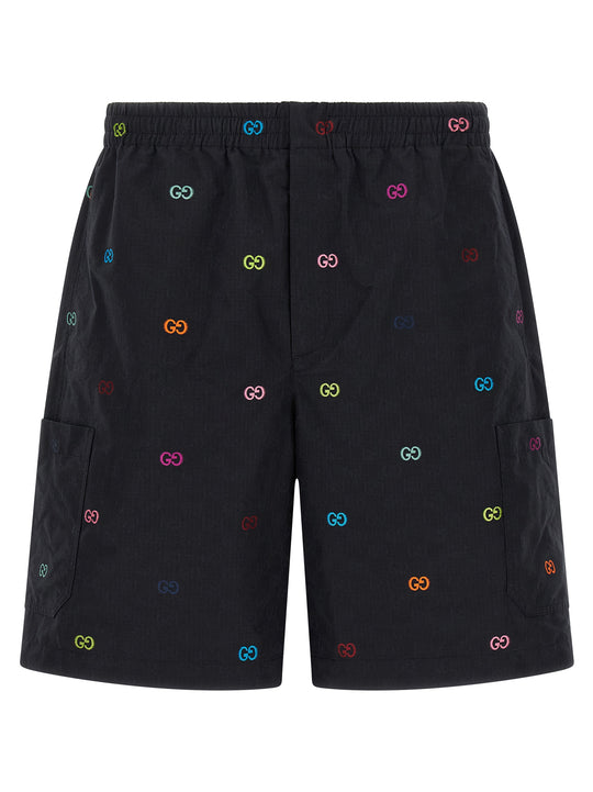 Multicolor Fil Coupé Bermuda Shorts Bermuda E Short Nero