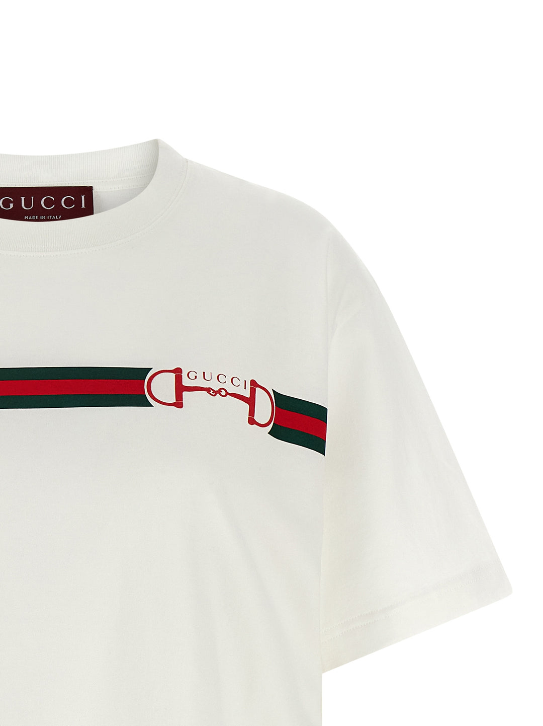 Gucci Nastro Web T shirt - Bianco | 42d28e8f8bc47c24416b715119c288c8faf08d11