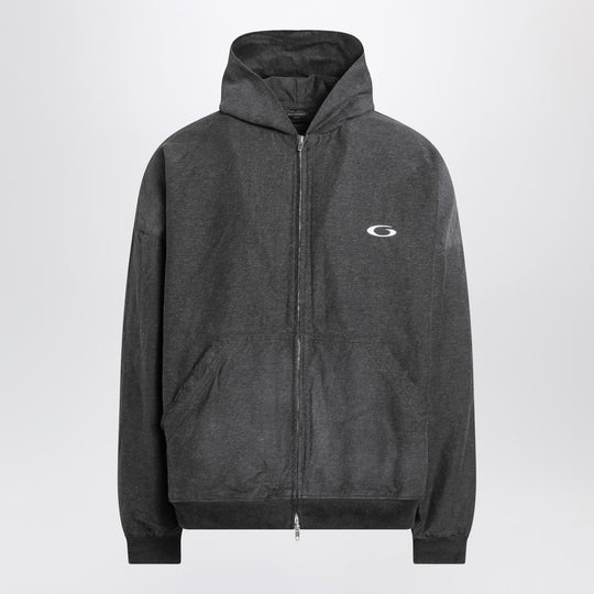 Trompe L'oeil Anthracite Mélange Cotton Sweatshirt