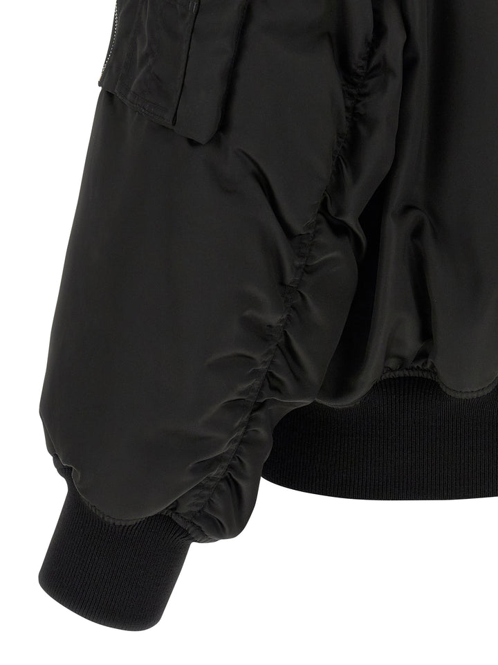 Saint Laurent Serge Bomber Jacket Puffer Jackets - Nero | 932167b6352df597acbbfb1f7a18adf95b6d7599