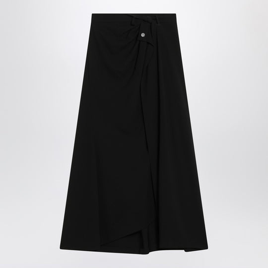 Draped Black Skirt In Crêpe