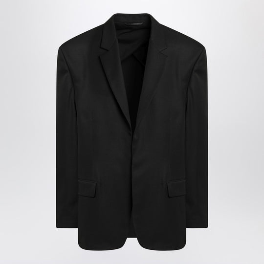 Single-Breasted Jacket Black In Wool