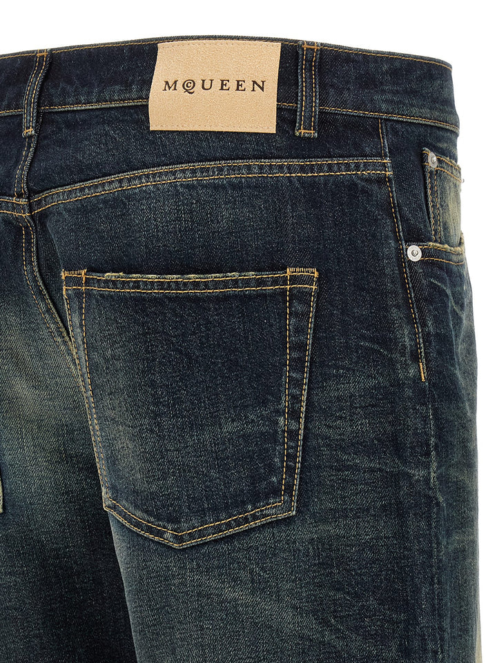Mcqueen Wide Leg Jeans - Blu | de9d7d4f8b10e6b71dd16d5189259f2a9cc17ef1