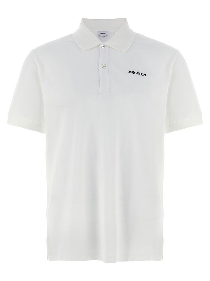 Mcqueen Logo Embroidery  Shirt Polo - Bianco/Nero | 7472b6e5fd09646b848e98ccd36af47efaec1696