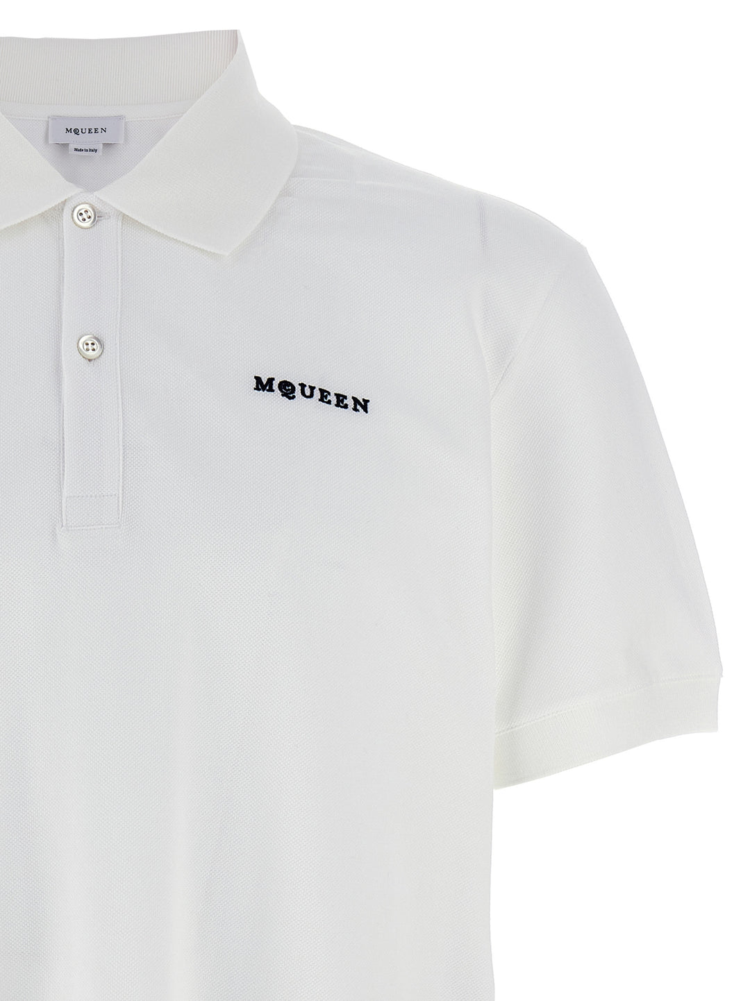 Mcqueen Logo Embroidery  Shirt Polo - Bianco/Nero | 582e767221b8cd87fda32d51680cb519dd2e2db0
