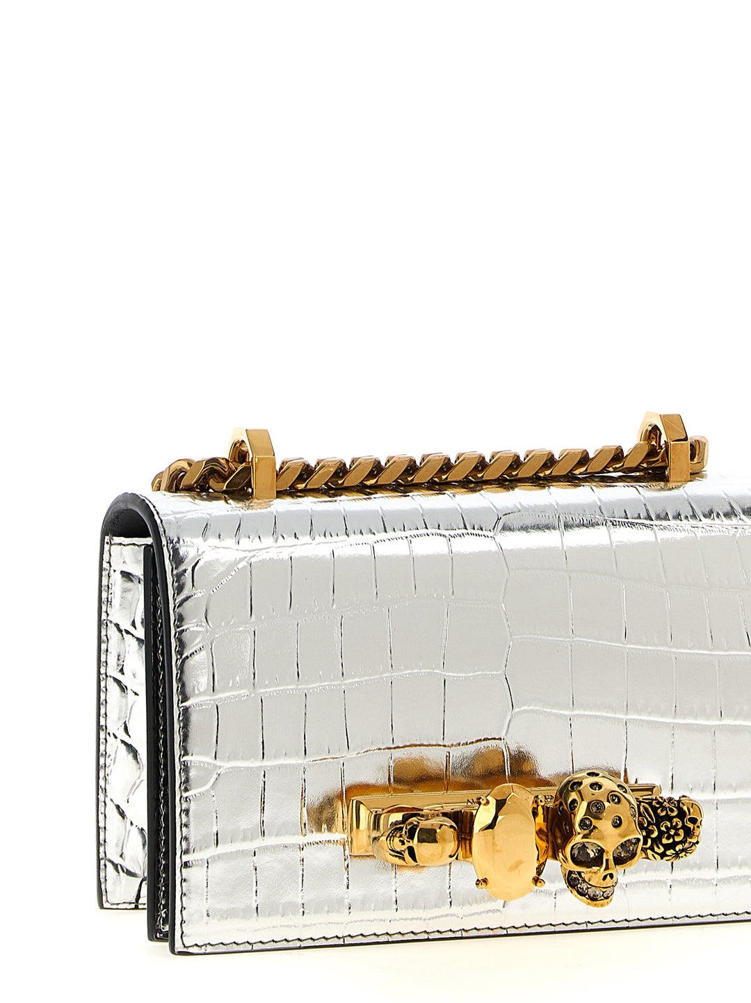 Mcqueen Jewelled Satchel Borse a Tracolla - Silver | bd57ae0b7568a4a6f8b1b45c9b4a94bee3620a57