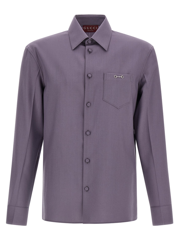 Gucci Horsebit Shirt Camicie - Viola | d18dae7b5ed157b1d7832fa2586c764fa33d26ac