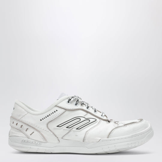 Hamptons Worn-Out Mid White Sneakers