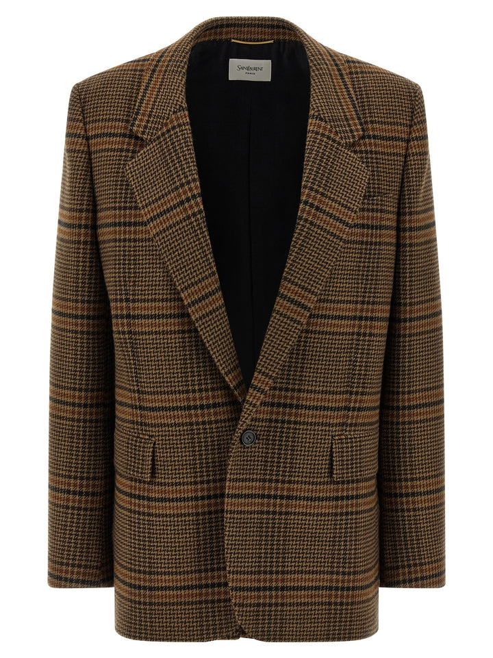 Saint Laurent Prince Of Wales Wool Blazer BlazerS - Marrone | ffff4f2f3c80d424b789c66a7aac215c7908bf04
