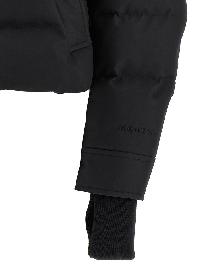 Mcqueen Cropped Down Jacket Puffer Jackets - Nero | 5185c70d471cbaf87408ea977aa3665d028bddb0