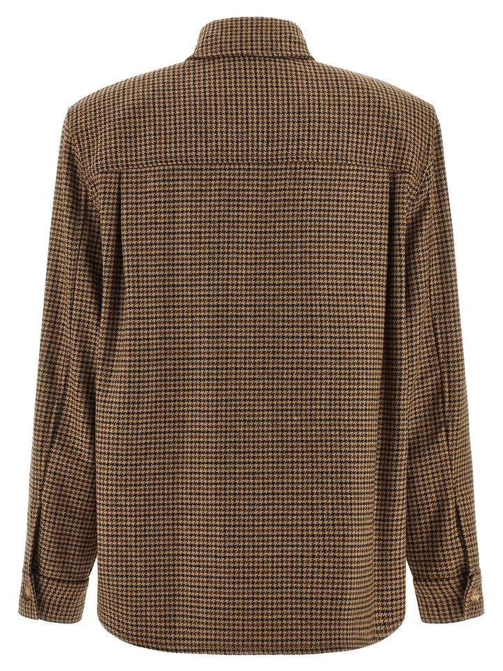 Saint Laurent Houndstooth Overshirt Camicie - Marrone | 51b9ae20f6a8cfab99ec8685135433802e37e9d8