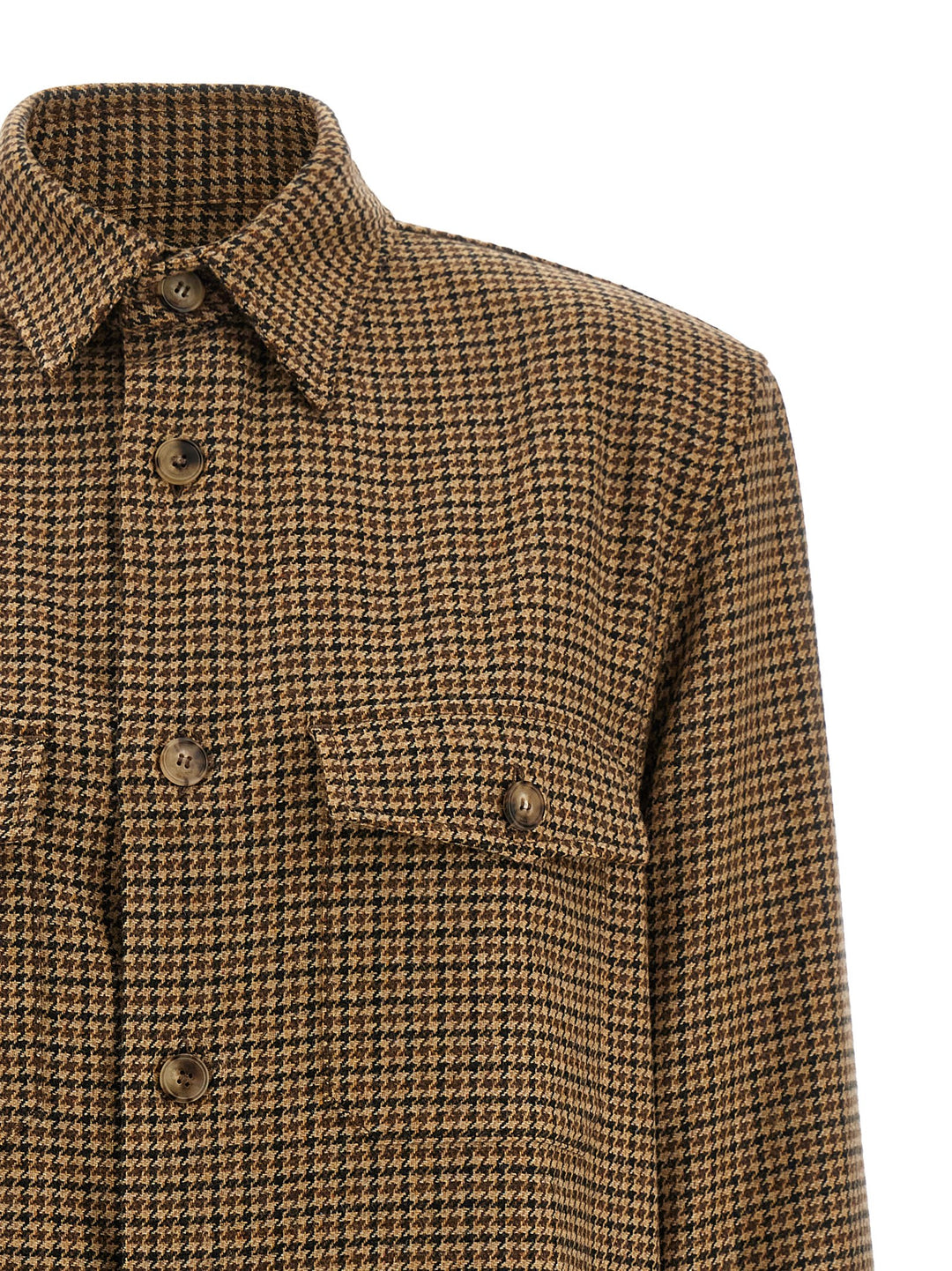 Saint Laurent Houndstooth Overshirt Camicie - Marrone | 860fbc545b90d8d8f3f36dc14728138d848fe4e9
