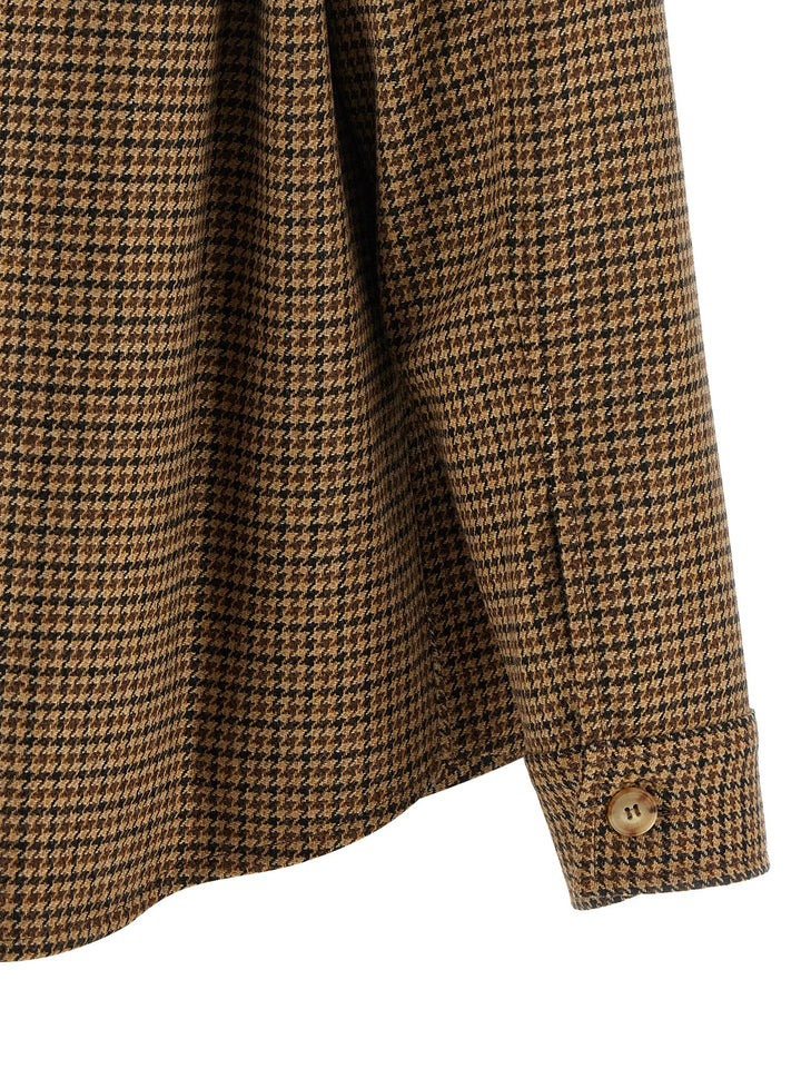 Saint Laurent Houndstooth Overshirt Camicie - Marrone | 1e65ae854f3d696633db5e44e57eaeb0c7517adb