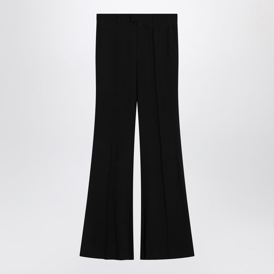 Black Flared Pants In Viscose