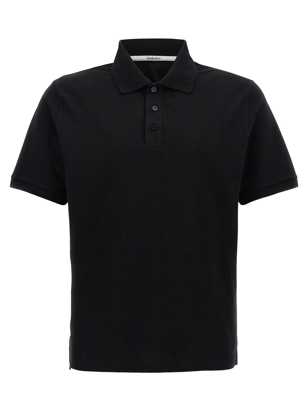 Saint Laurent Logo Embroidery  Shirt Polo - Nero | f6c09c8d0216cd6fad8c46ef887ecd52efff967f