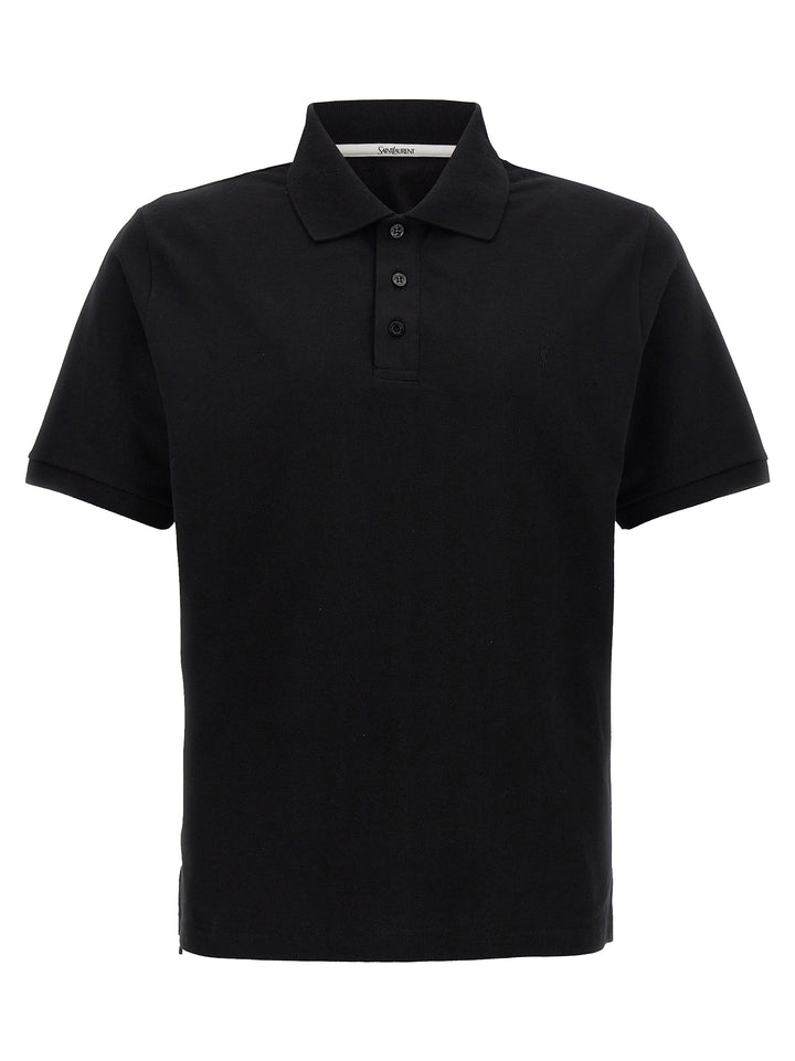 Saint Laurent Logo Embroidery  Shirt Polo - Nero | f6c09c8d0216cd6fad8c46ef887ecd52efff967f