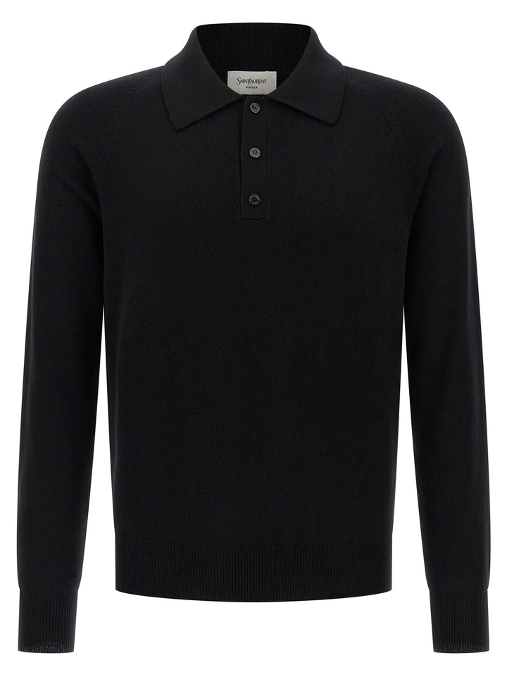 Saint Laurent Wool  Shirt Polo - Nero | 8f856348f3bafed093b9329df534fabc50a29226