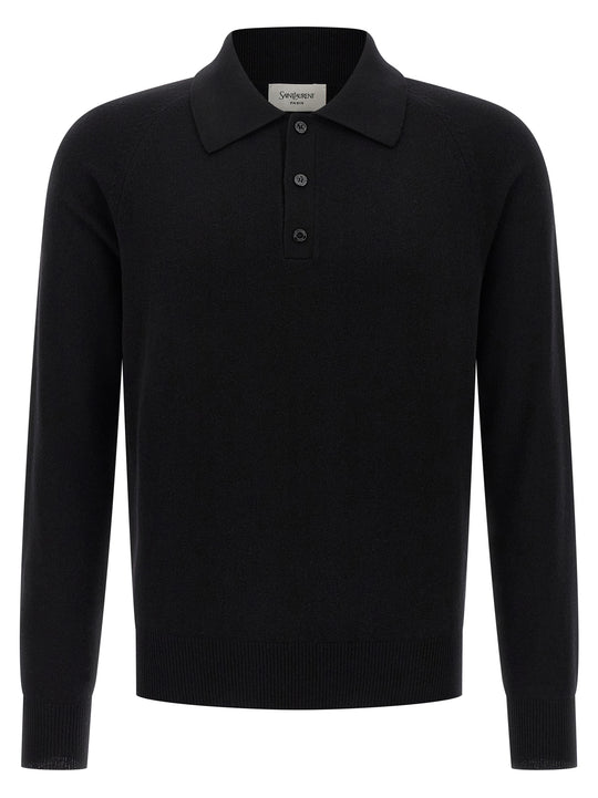 Wool Shirt Polo Nero