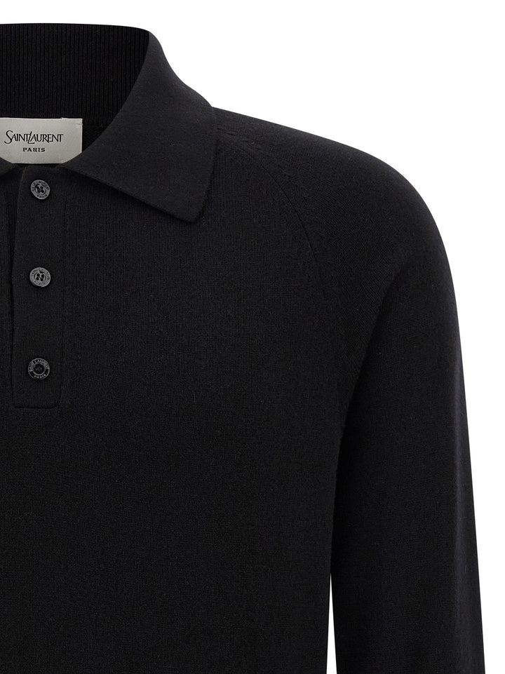 Saint Laurent Wool  Shirt Polo - Nero | c96034231ca9c0335ef3756a1f2b455c9a6e9b26