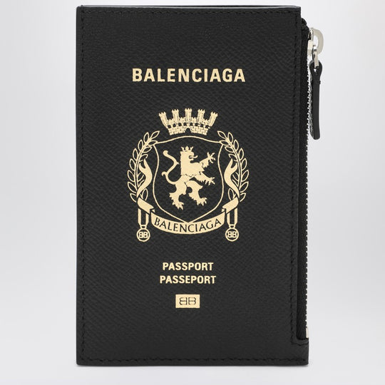 Black Leather Passport Holder And Wallet