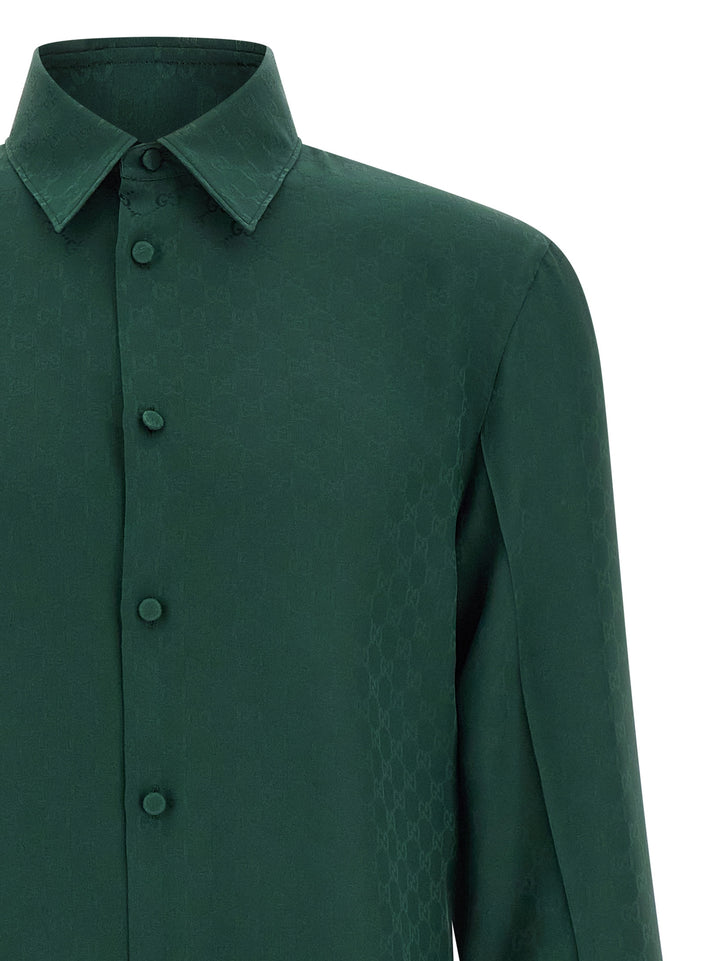 Gucci Gg Jacquard Shirt Camicie - Verde | 89c780289a2e826b89aef819a873f2db579083e4