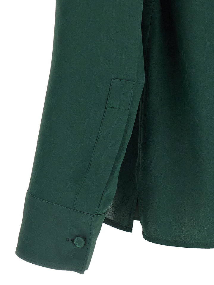 Gucci Gg Jacquard Shirt Camicie - Verde | e930b8d437d3de5a295f2c571fc38271356a1b99