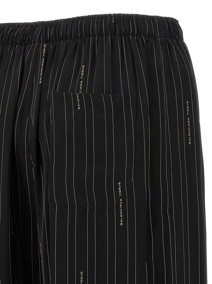 Balenciaga Striped Pantaloni - Nero | d1b2614de957a8c04e603820ffe8fa0b97424619