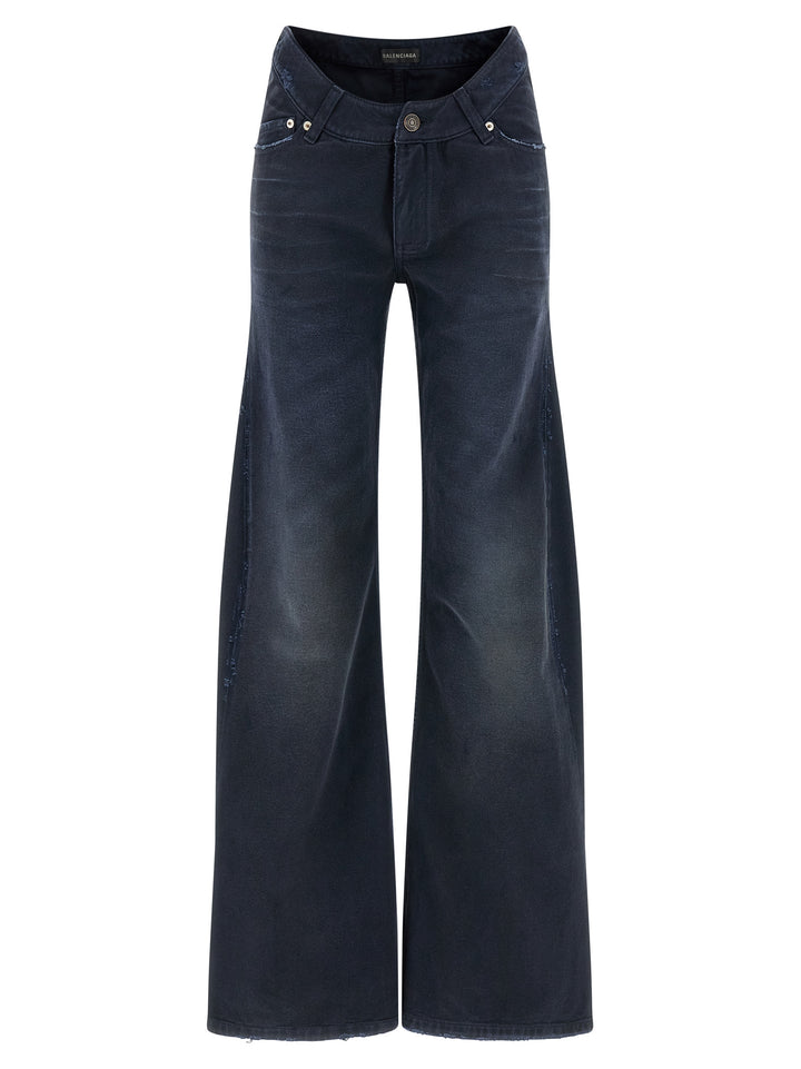 Balenciaga Curved Waist Jeans - Blu | 92dba848b62a6e977df7ba861f8e389aefc3c943