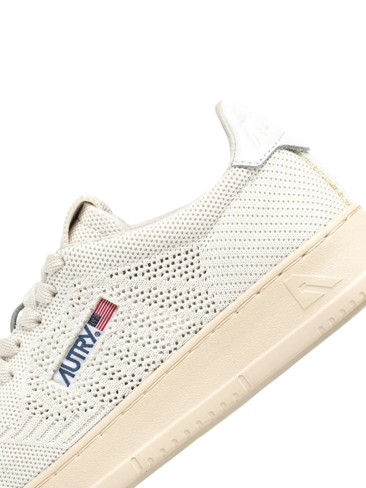 Easeknit low wom - knit/leat wht/ivory