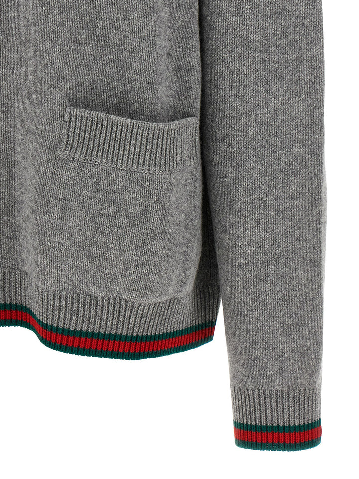 Gucci Polo Cardigan Maglioni - Grigio | ecf68c756de1d0cfe7c76d4ef5a96fd37904a700