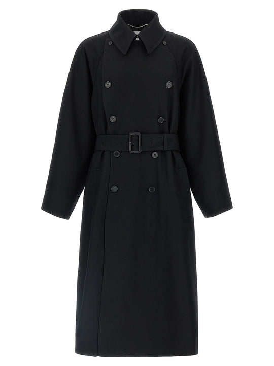 Double-Breasted Coat Trench E Impermeabili Nero