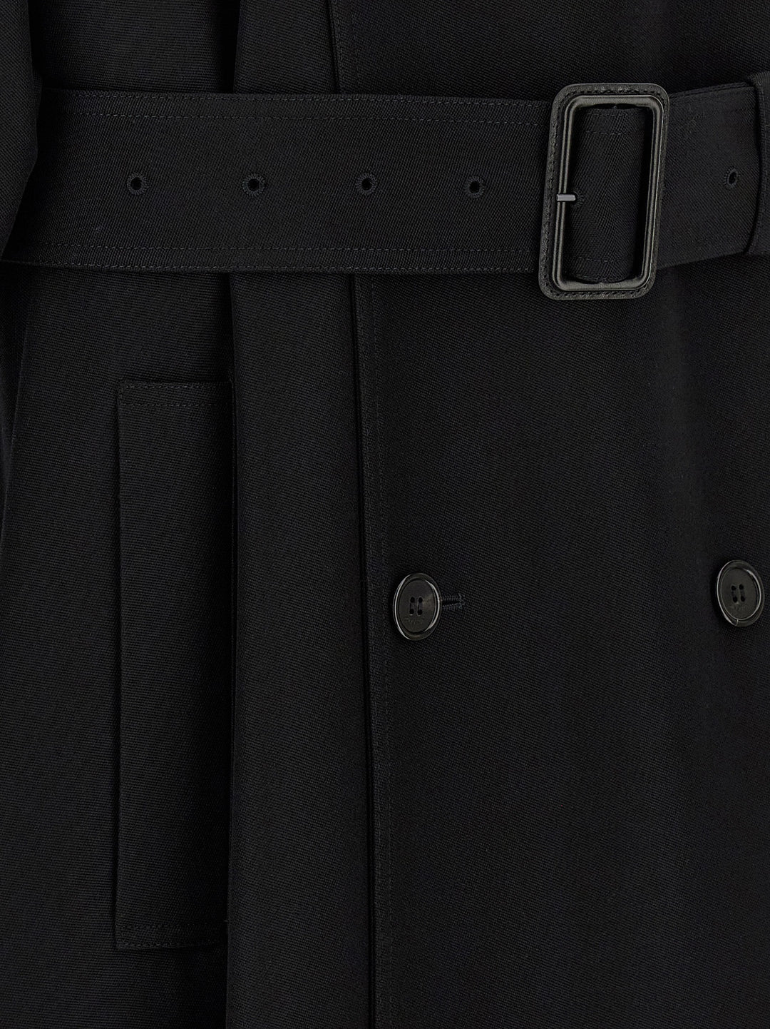 Saint Laurent Double-Breasted Coat Trench e Impermeabili - Nero | 20659297f3258164758ddcb46771a817bf653820