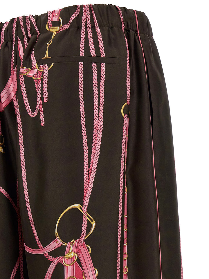 Gucci Clamp Print Pantaloni - Marrone | 71e9d36ca7bae785705378683753d57c34b50edf