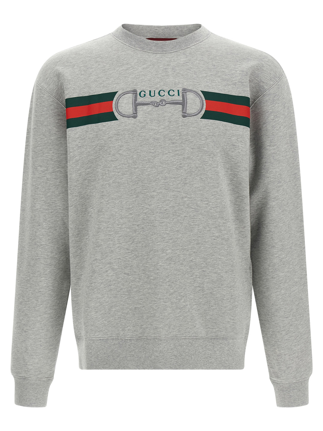 Gucci Web Ribbon And Horsebit Felpe - Grigio | 3bad4338018a392cd6b6233df2b8c144aa83fbad