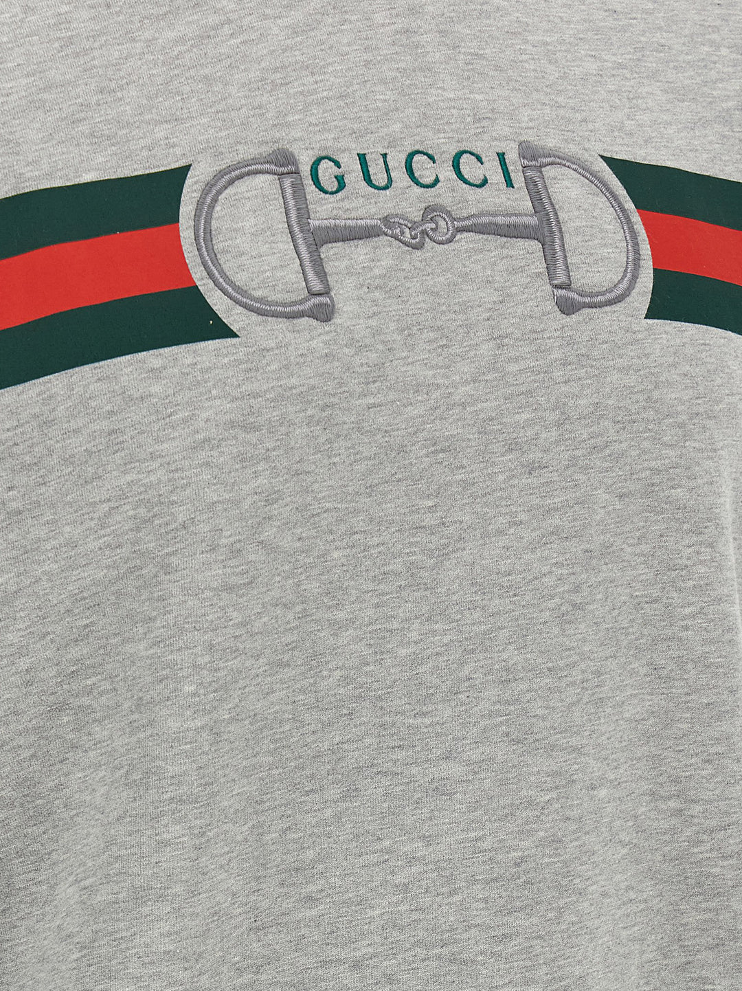 Gucci Web Ribbon And Horsebit Felpe - Grigio | 18cce8b778a861882f01ba1fc8598e1015702c8b