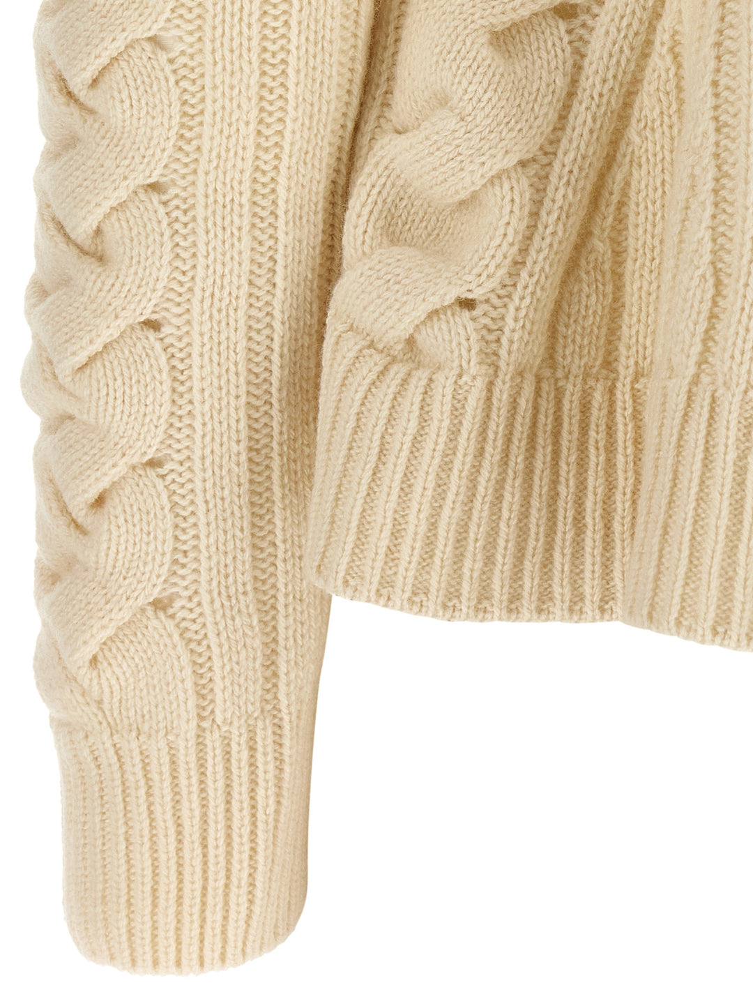 Mcqueen Peplum Cable Maglioni - Beige | 5cb447a162a7752ea8901ebc695b74edf24e35b8